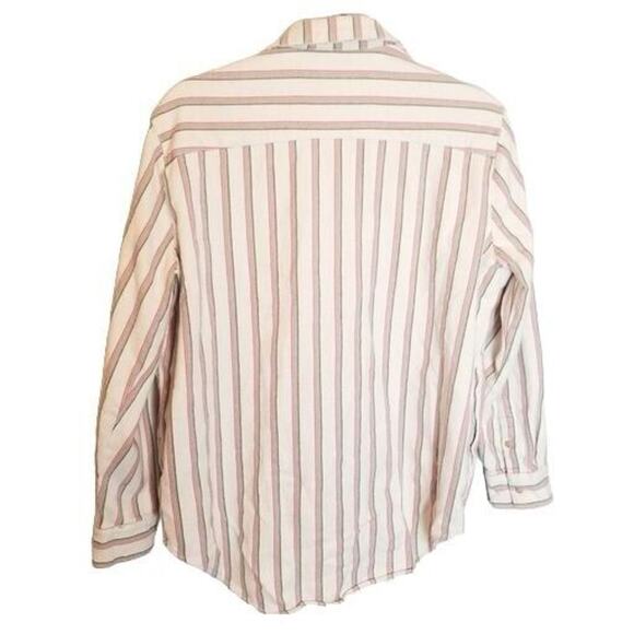 Madewell Womens Claxton Striped Flannel Sunday Shirt Size M Sustainable Preppy - Picture 9 of 10
